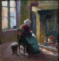 Lady in front of Fire Place 